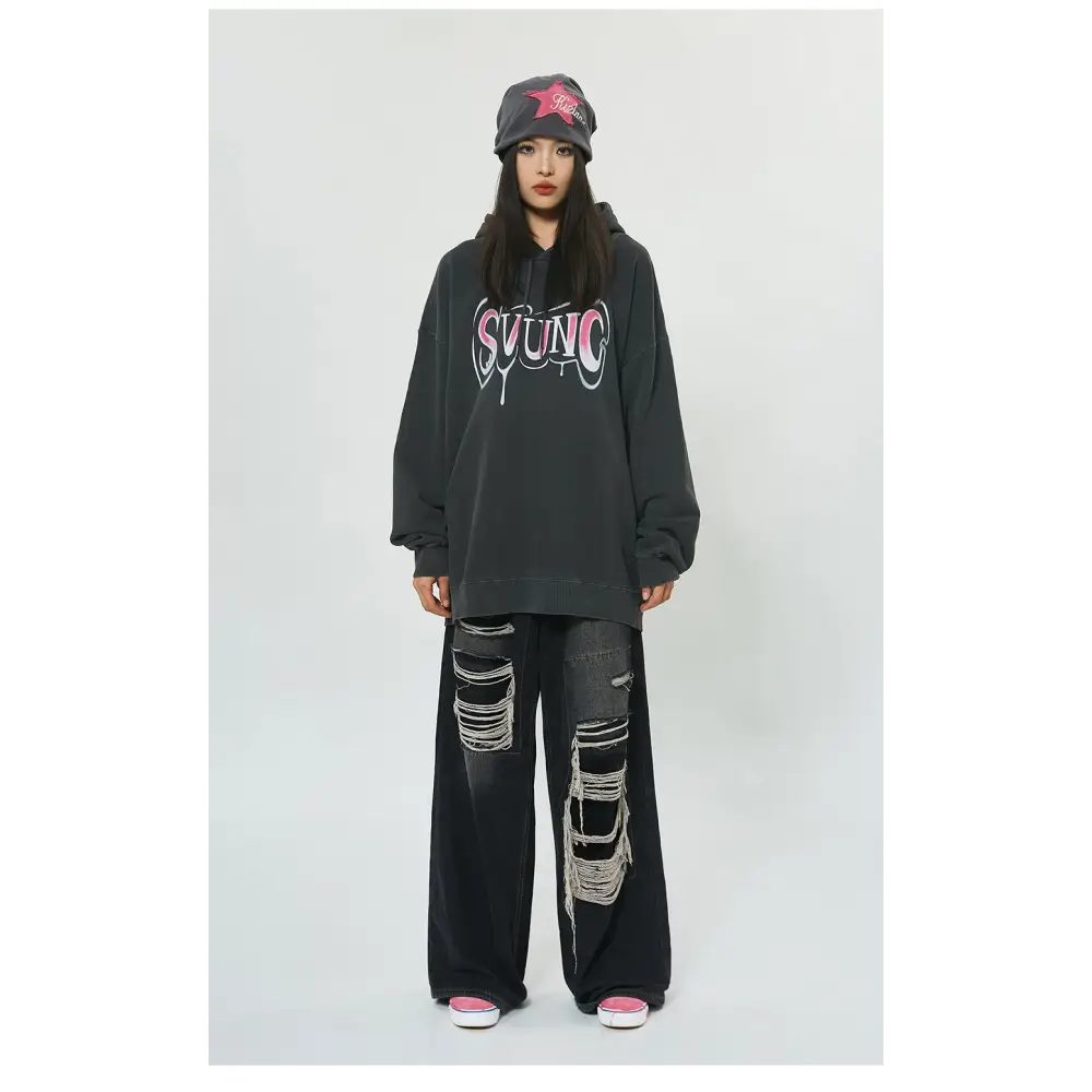 Y2k letter print hoodie for timeless style and comfort - hoodies
