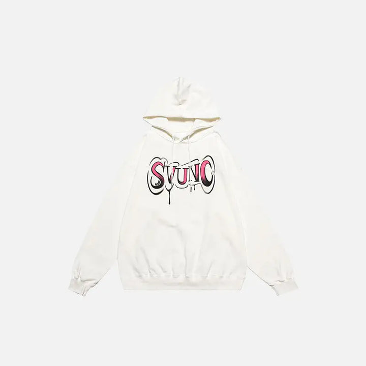 Y2k letter print hoodie for timeless style and comfort - white / m - hoodies