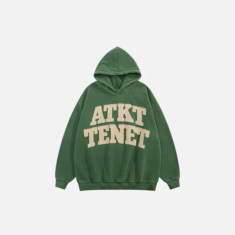 Y2k letter print hoodie for comfort and style - dark green / s - hoodies