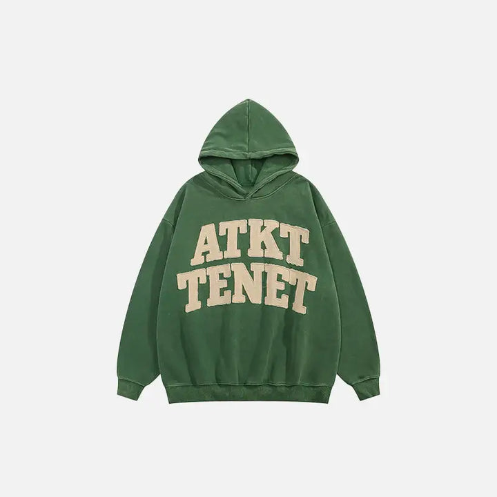 Y2k letter print hoodie for comfort and style - dark green / s - hoodies