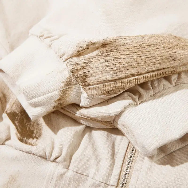 Y2k patchwork loose zip jacket for chic casual style - jackets