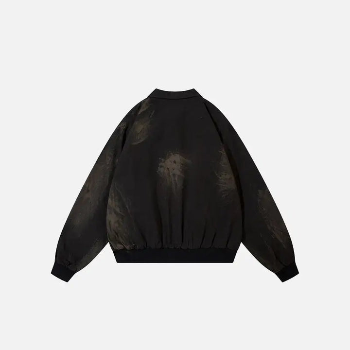 Y2k patchwork loose zip jacket for chic casual style - jackets