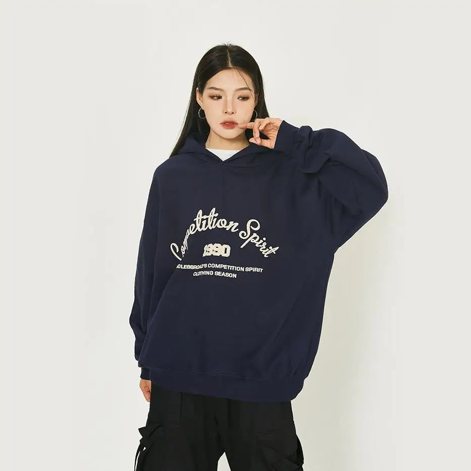 Endless road y2k retro loose hoodie for casual style and comfort - hoodies