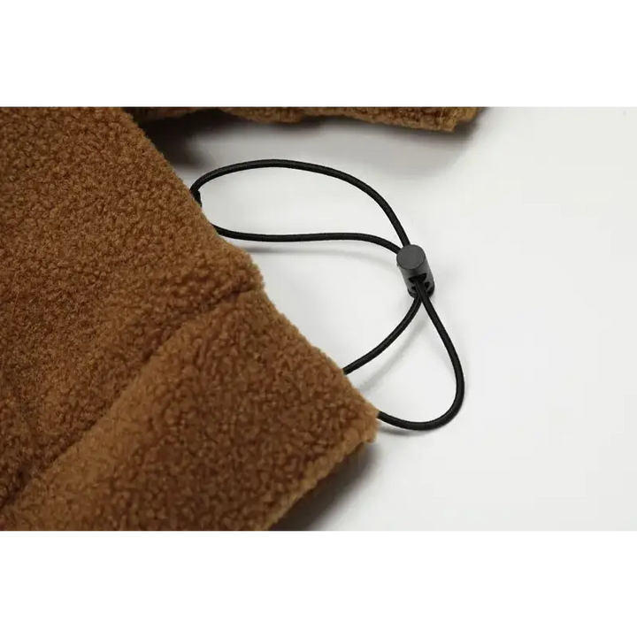 Loose sleepy bear ears fleece hooded jacket y2k style