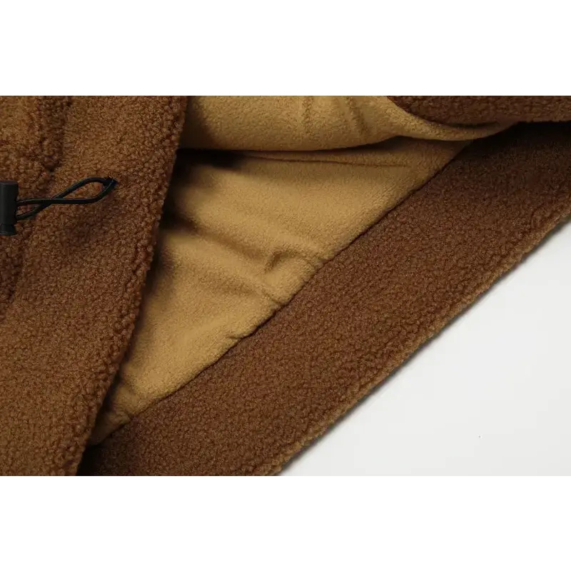 Loose sleepy bear ears fleece hooded jacket y2k style