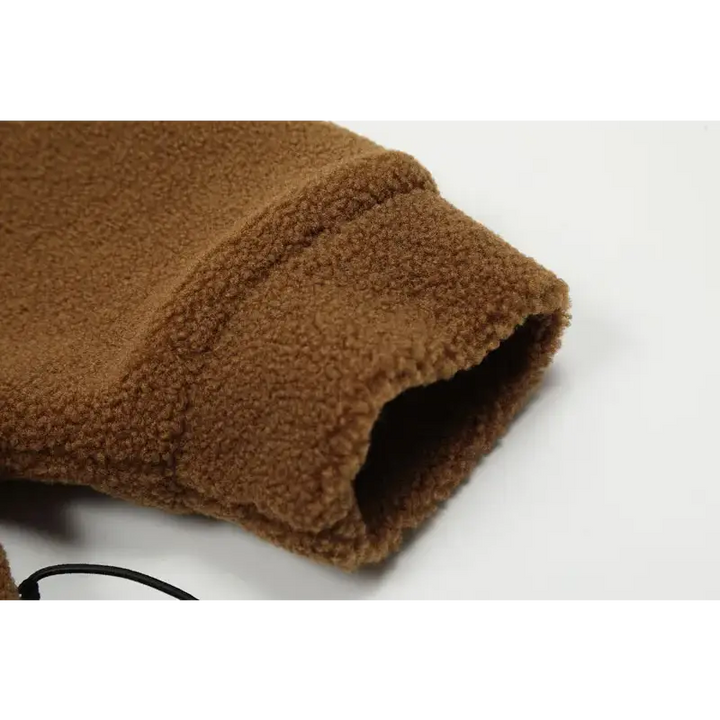 Loose sleepy bear ears fleece hooded jacket y2k style