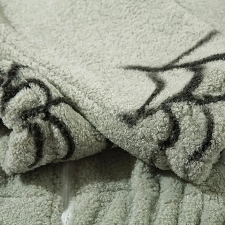 Y2k spider loose fleece zip jacket for stylish streetwear