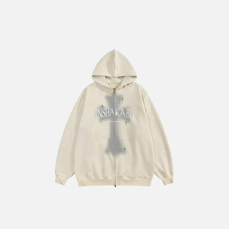 Y2k crossover hoodie for comfort and style - beige / s - hoodies