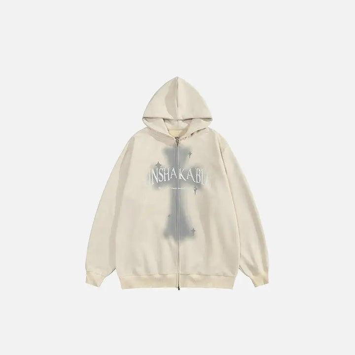 Y2k crossover hoodie for comfort and style - beige / s - hoodies