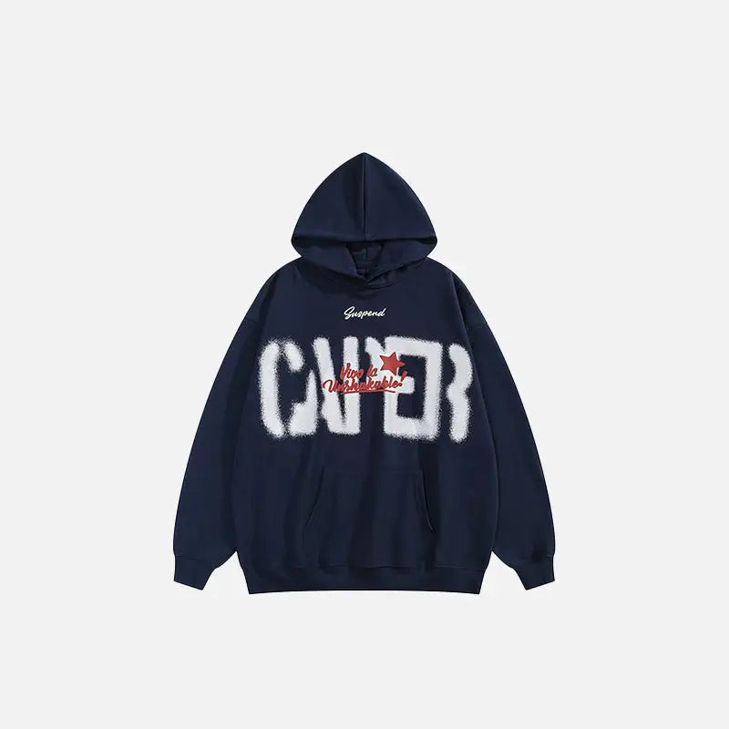 Lost star y2k graphic print hoodie for streetwear enthusiasts - navyblue / s - hoodies