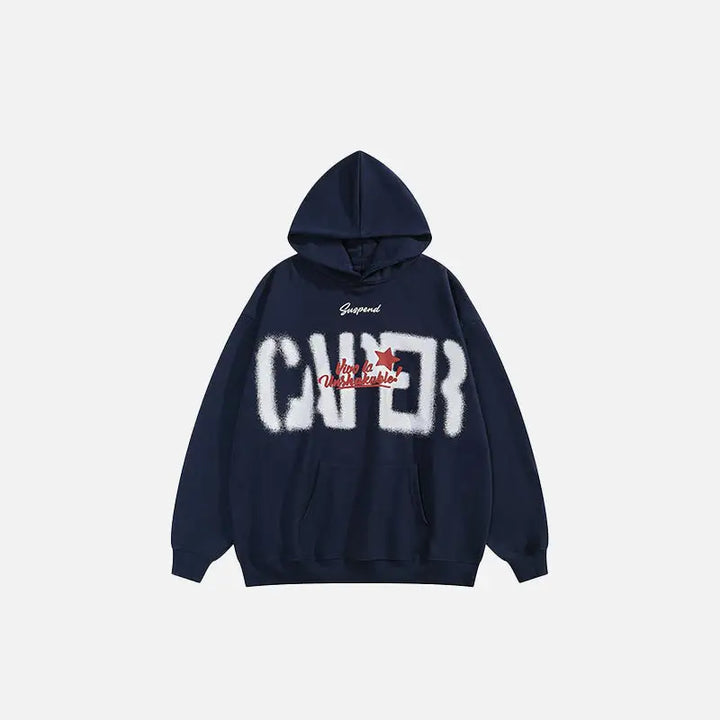 Lost star y2k graphic print hoodie for streetwear enthusiasts - navyblue / s - hoodies