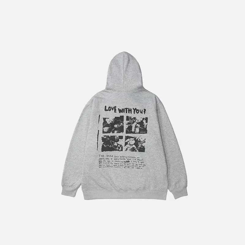 Love with you y2k hoodie for trendy streetwear style - hoodies