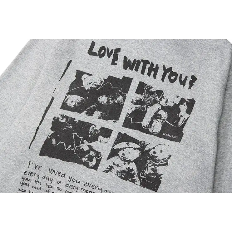 Love with you y2k hoodie for trendy streetwear style - hoodies