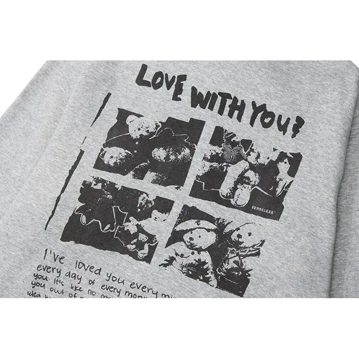 Love with you y2k hoodie for trendy streetwear style - hoodies