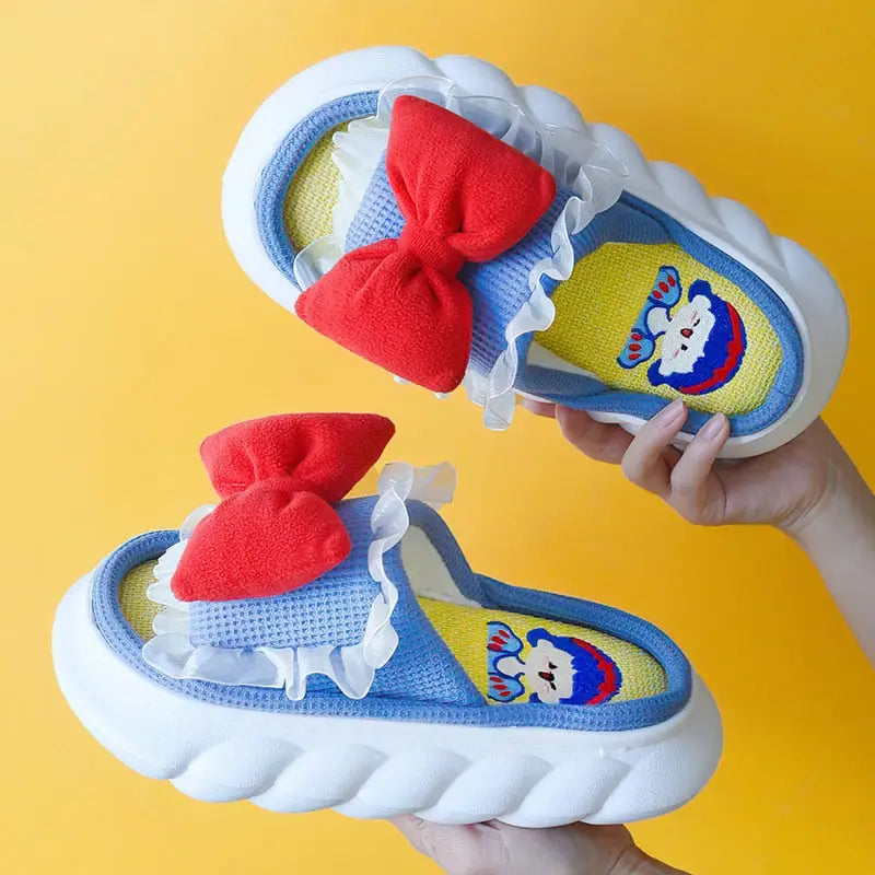 Beautiful y2k animal slippers for trendy streetwear styles - blue bowknot / 36/37 (insole 23cm)
