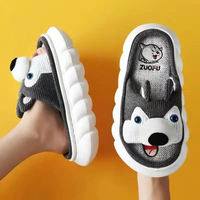 Beautiful y2k animal slippers for trendy streetwear styles - husky / 36/37 (insole 23cm)