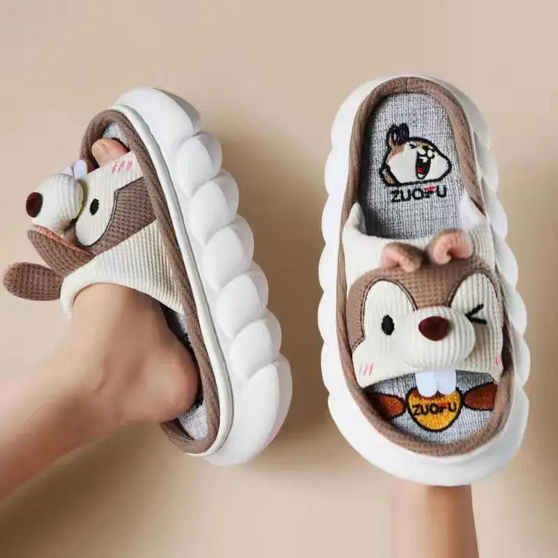 Beautiful y2k animal slippers for trendy streetwear styles - khaki squirrel / 36/37 (insole 23cm)