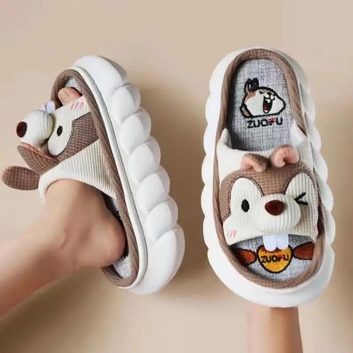 Beautiful y2k animal slippers for trendy streetwear styles - khaki squirrel / 36/37 (insole 23cm)