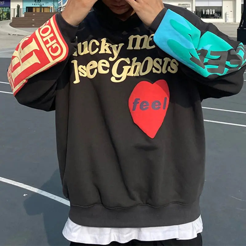 Y2k hoodie lucky me i see ghosts from the streetwear collection - hoodies