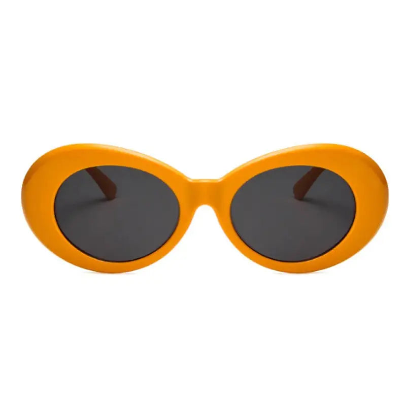 Kurt cobain style y2k semi-cat-eye glasses - orange / grey
