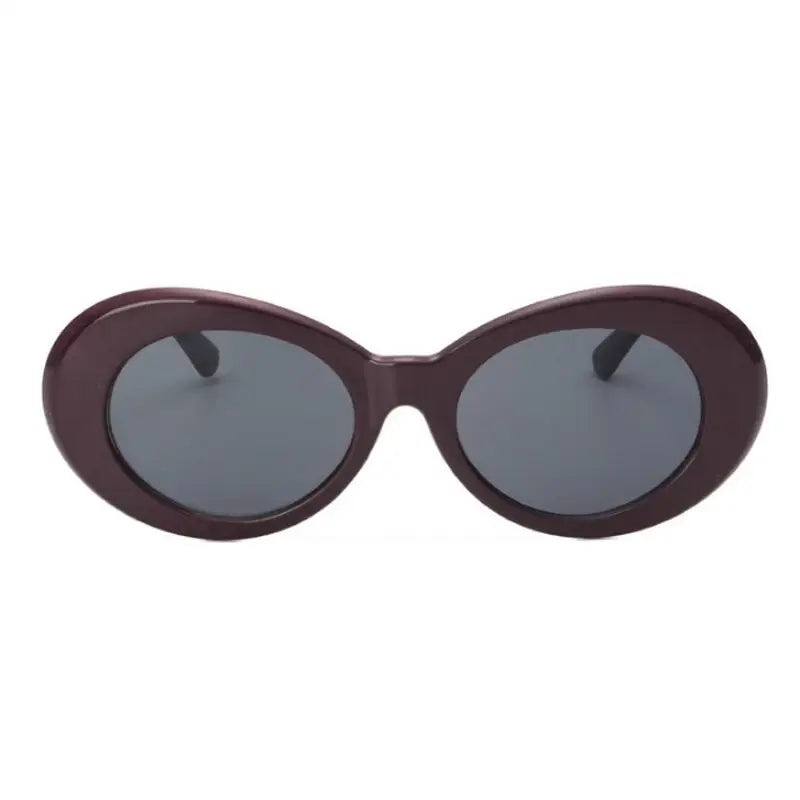 Kurt cobain style y2k semi-cat-eye glasses - purple / red