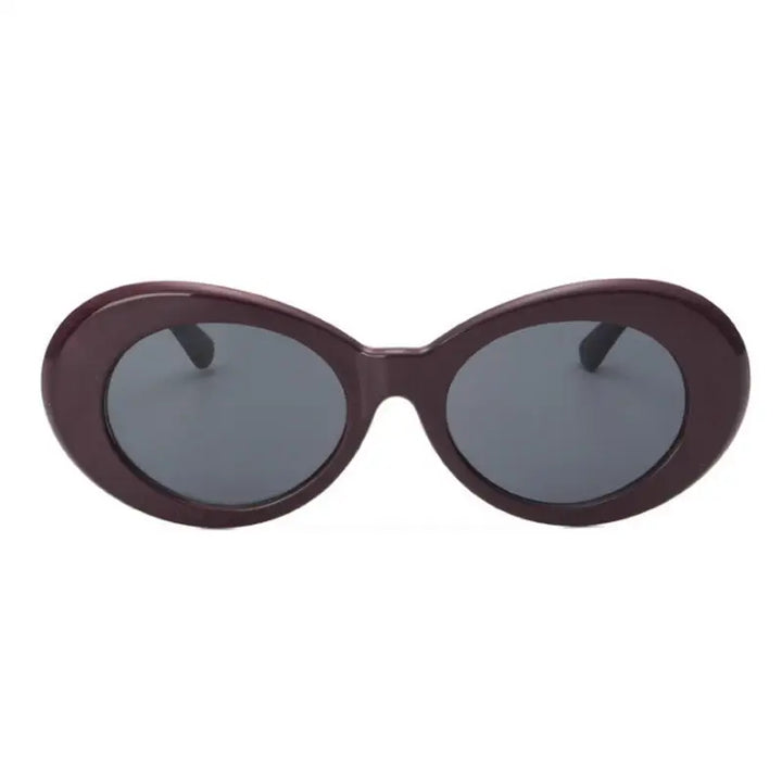 Kurt cobain style y2k semi-cat-eye glasses - purple / red