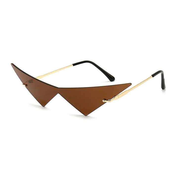 Triangle y2k streetwear trendy 90’s glasses - brown