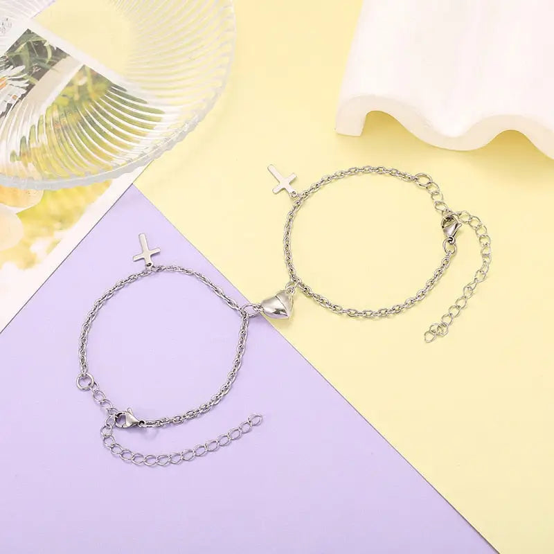 Y2k stainless steel magnetic couple necklace for stylish romance - style 10