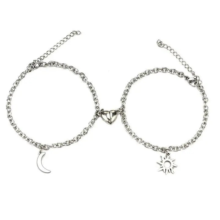 Y2k stainless steel magnetic couple necklace for stylish romance - style 13