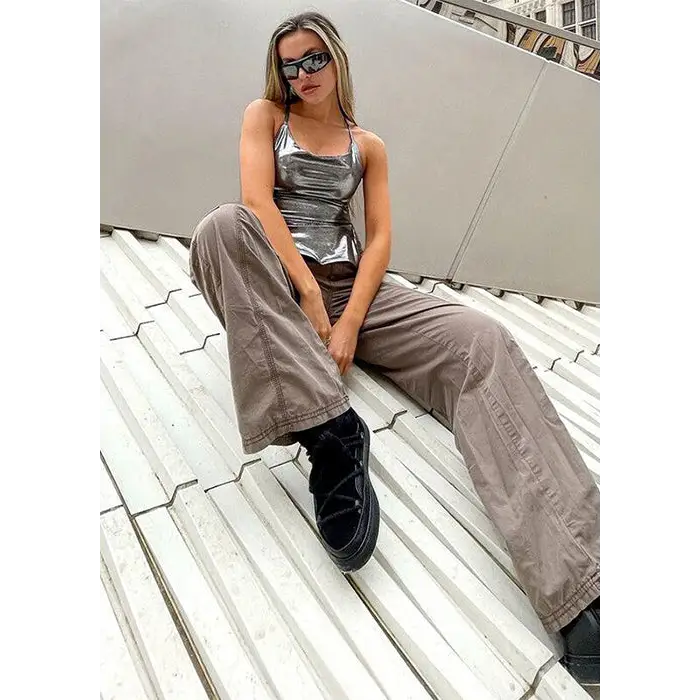 Metallic crop top for women perfect hot summer months