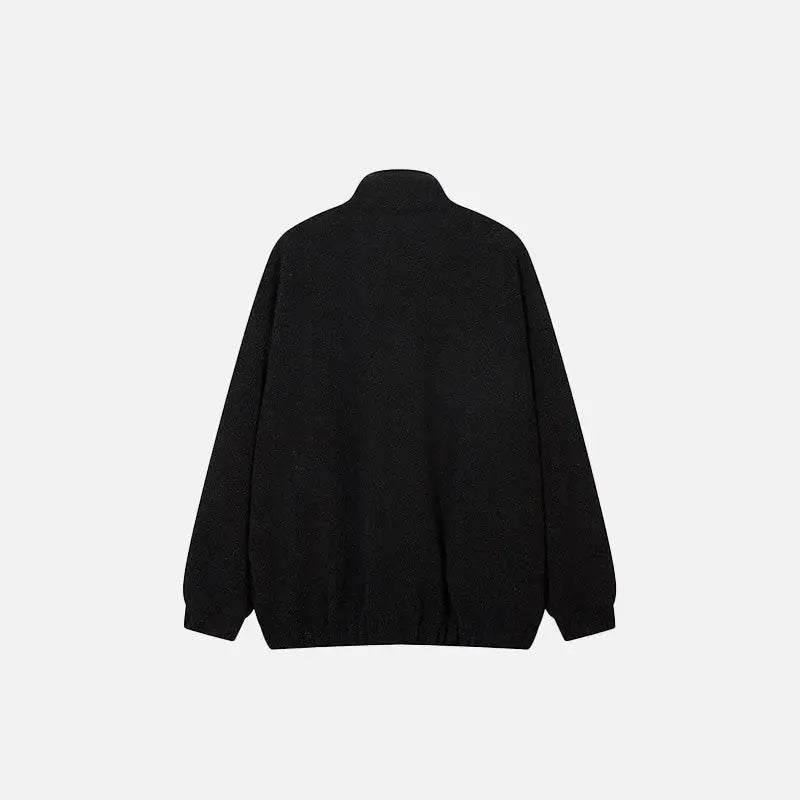 Meteor star y2k fleece jacket with stand-up collar