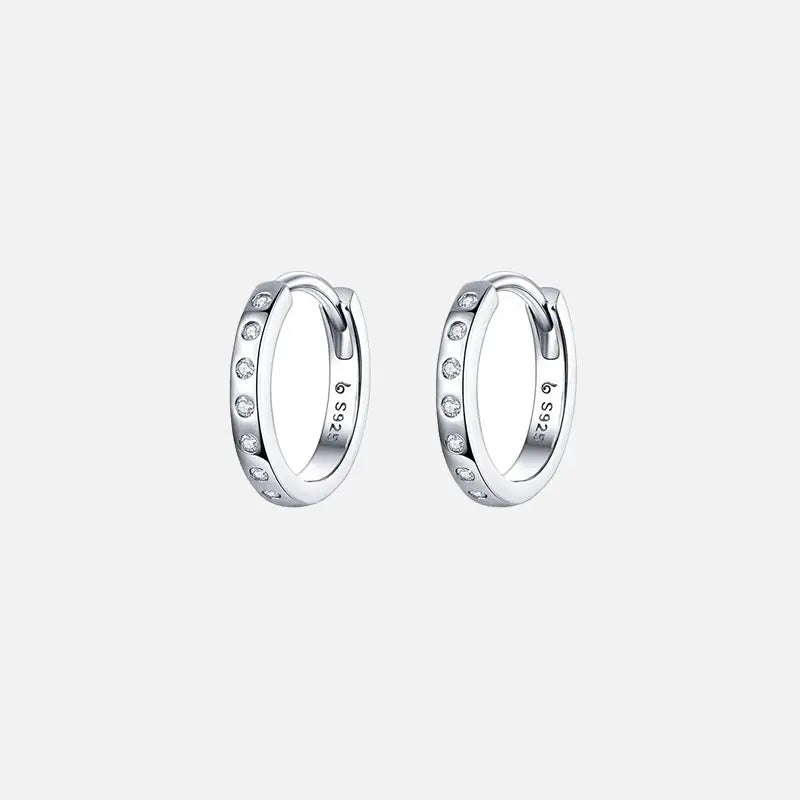 Sterling silver minimalist hoop earrings for y2k style - 12