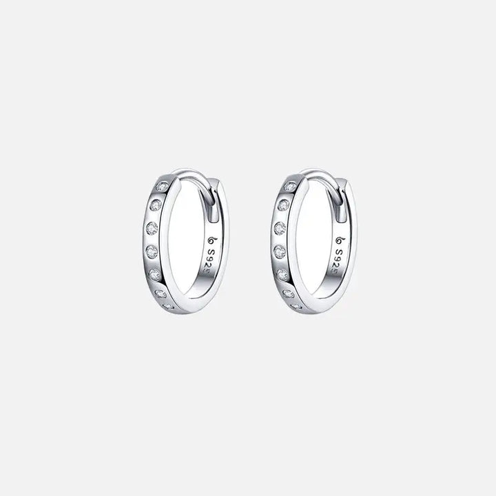 Sterling silver minimalist hoop earrings for y2k style - 12