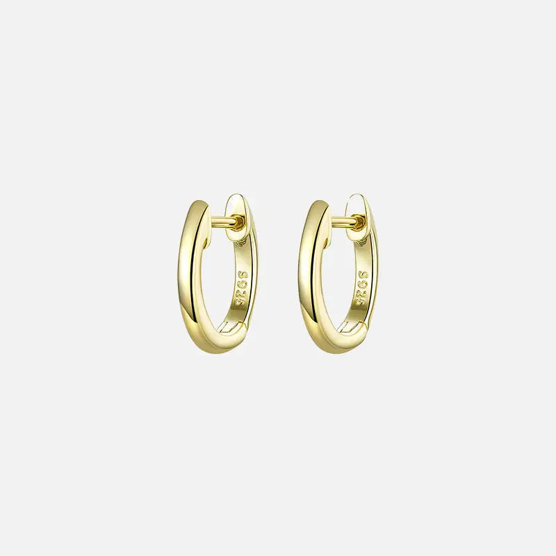 Sterling silver minimalist hoop earrings for y2k style - 16