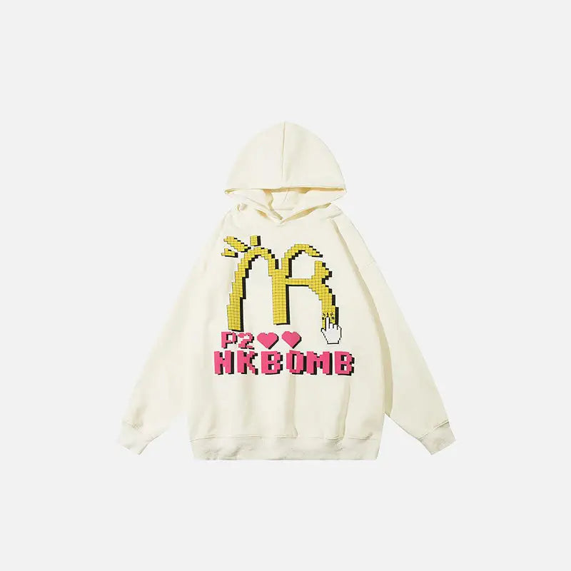 Monsieur bombe y2k hoodie for stylish everyday comfort - beige / m - hoodies