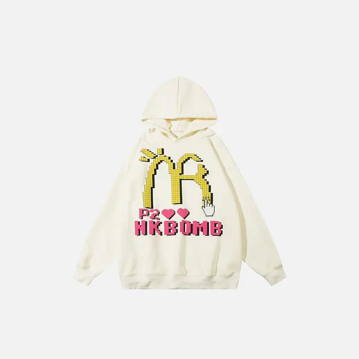 Monsieur bombe y2k hoodie for stylish everyday comfort - beige / m - hoodies