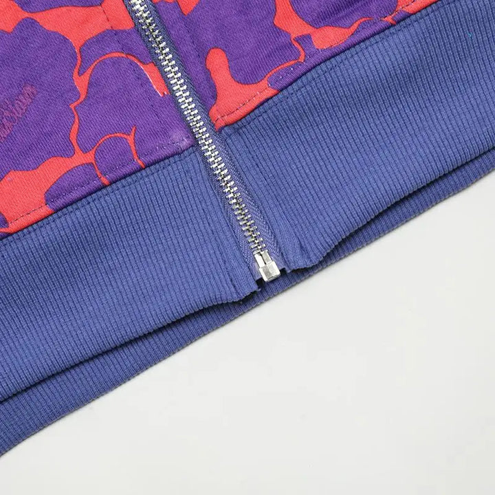 Monster face y2k oversized zip hoodie for ultimate streetwear style - hoodies