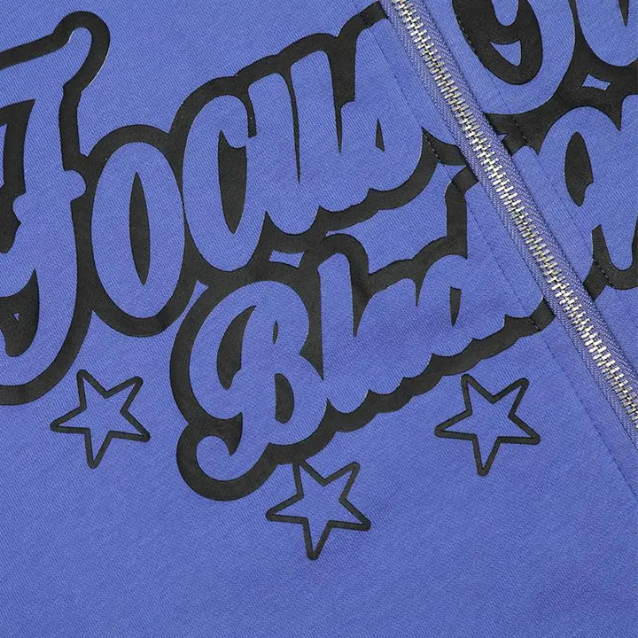 Monster face y2k oversized zip hoodie for ultimate streetwear style - hoodies