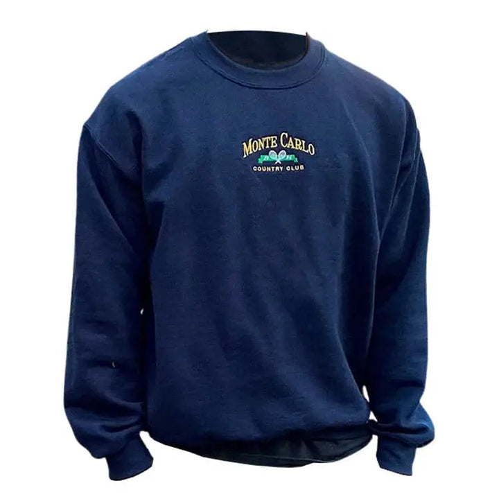 Tennis embroidery vintage sweatshirt with y2k aesthetic - s / dark blue - sweatshirts