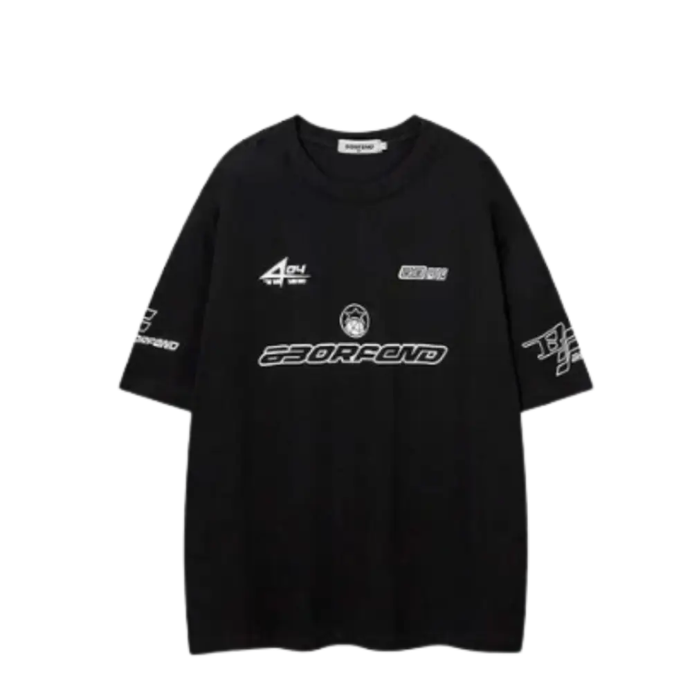 Motor jersey y2k for stylish street fashion and comfort - black / s