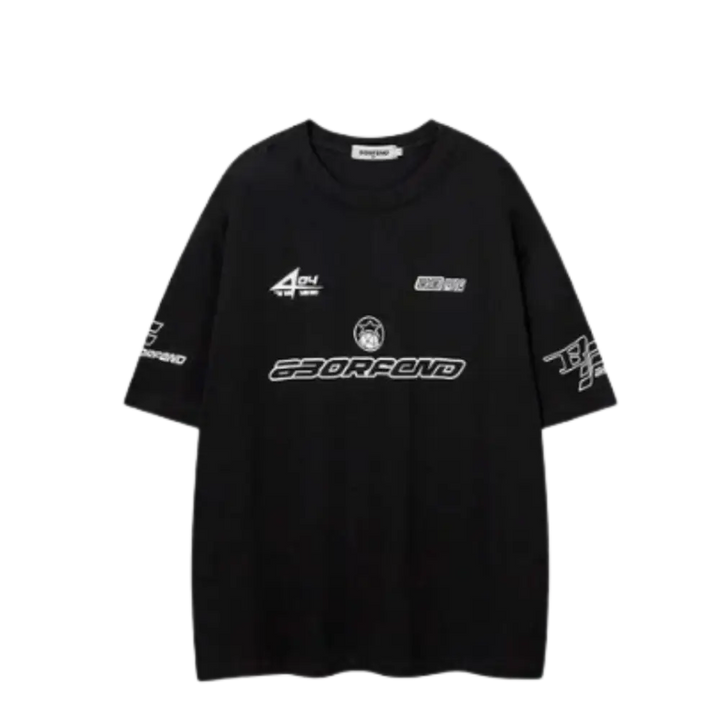 Motor jersey y2k for stylish street fashion and comfort - black / s