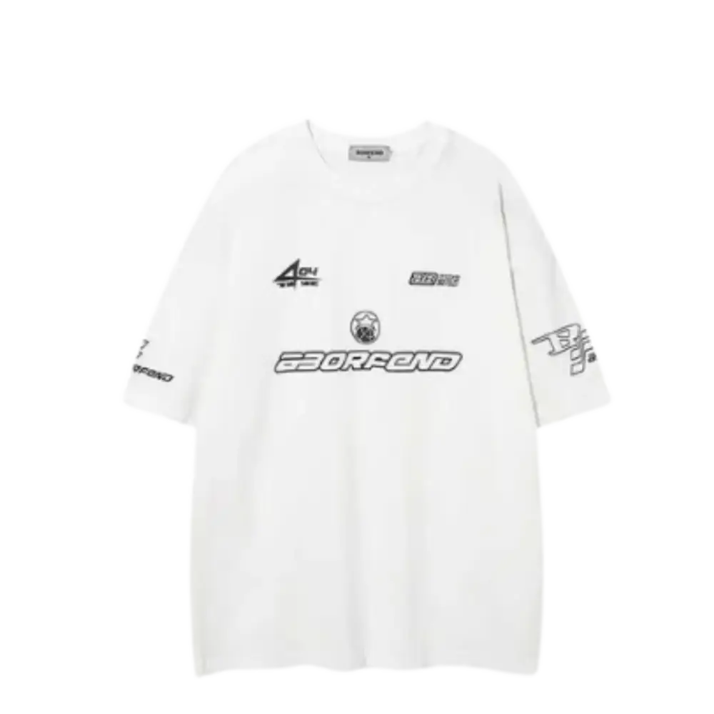 Motor jersey y2k for stylish street fashion and comfort - white / s