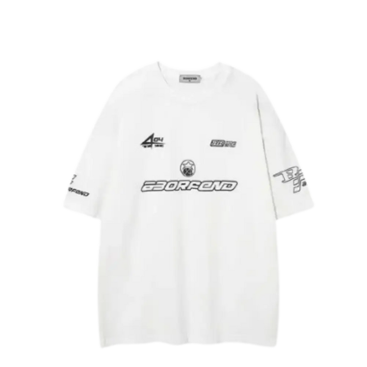 Motor jersey y2k for stylish street fashion and comfort - white / s