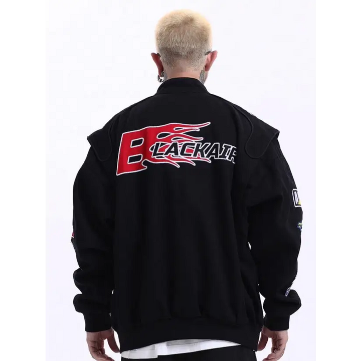 Vintage y2k motorcycle racing jacket for trendy layering - jackets