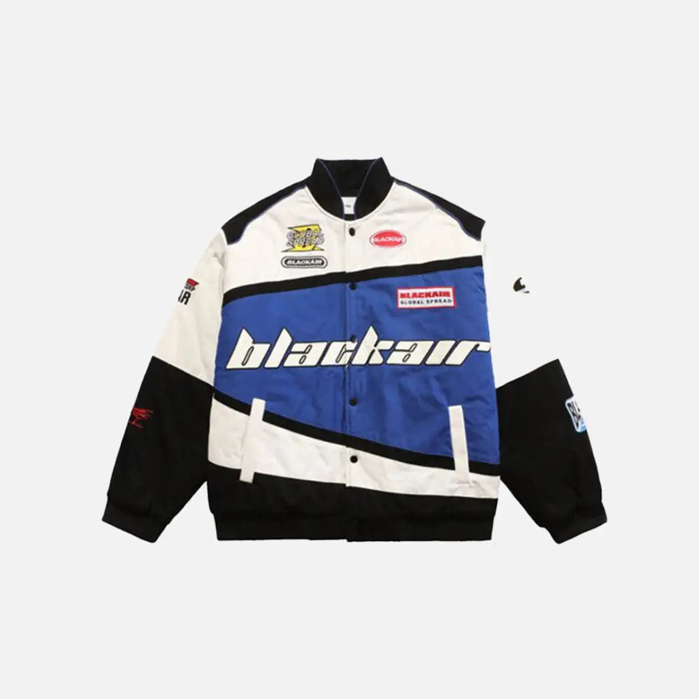 Y2k varsity jackets for motorsport enthusiasts - blue / s