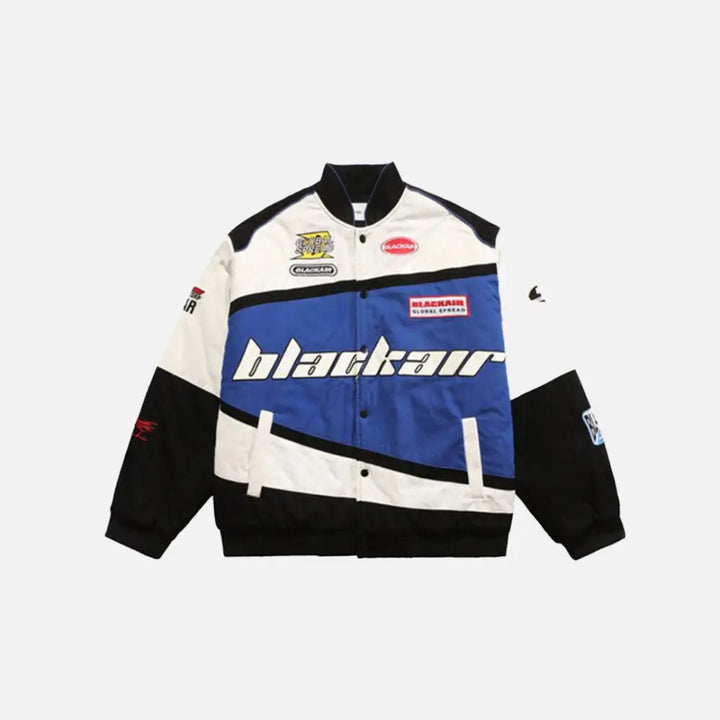 Y2k varsity jackets for motorsport enthusiasts - blue / s