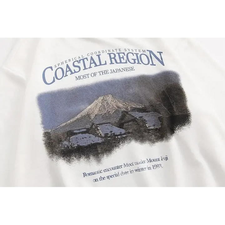 Mount fuji graphic print hoodie for streetwear lovers - hoodies