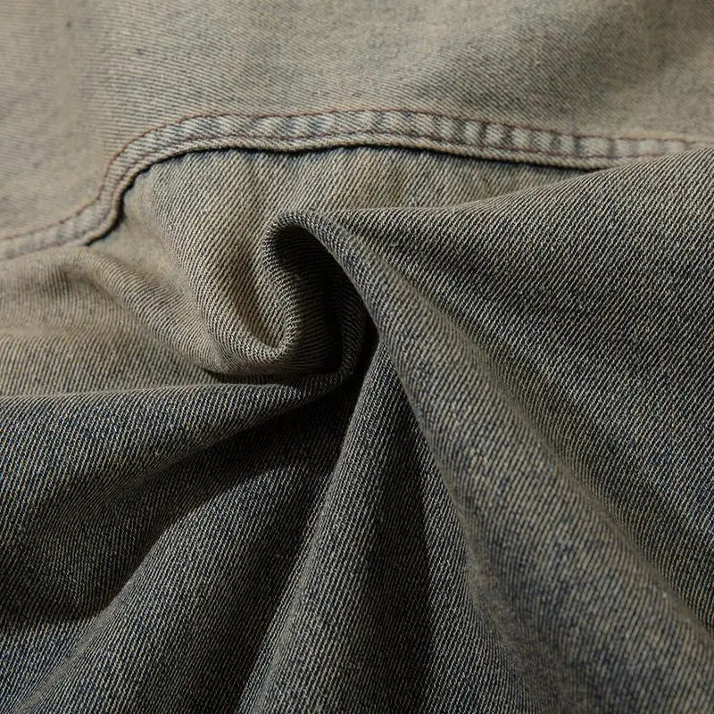 Y2k multi-pocket denim jacket in premium polyester and cotton blend