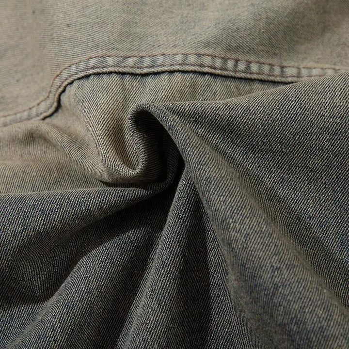 Y2k multi-pocket denim jacket in premium polyester and cotton blend