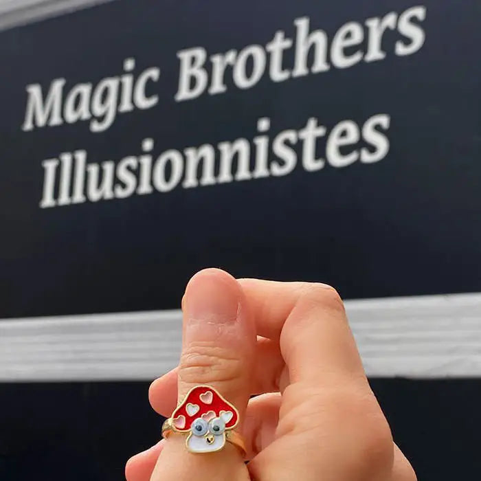 Goblincore mushroom spinning anxiety ring for y2k style - ring